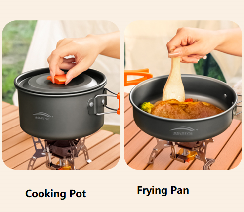 Outdoor Cookware Set - Camping Cookware Ideal for 2-3 people ECOTREK