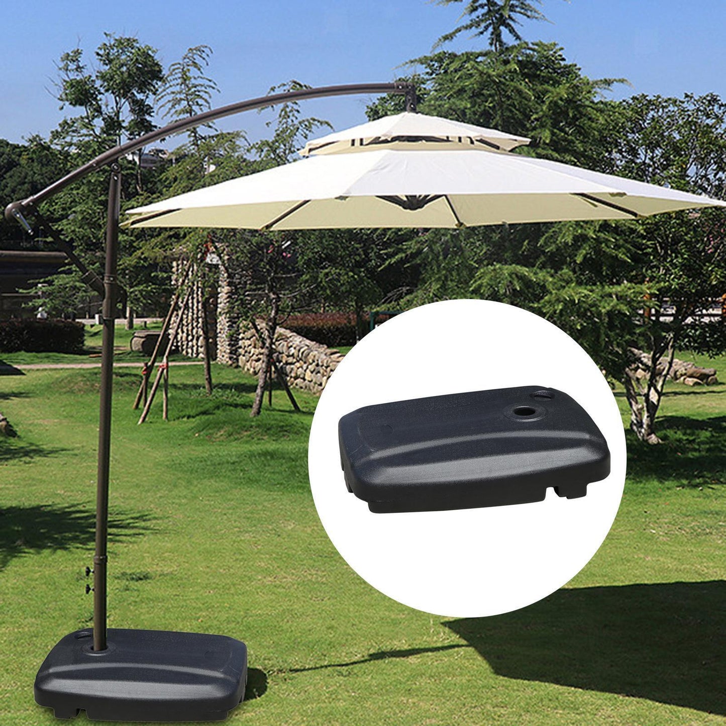 60L Universal Offset Umbrella Base with Wheels for Weighted Stand dealonline.co.nz