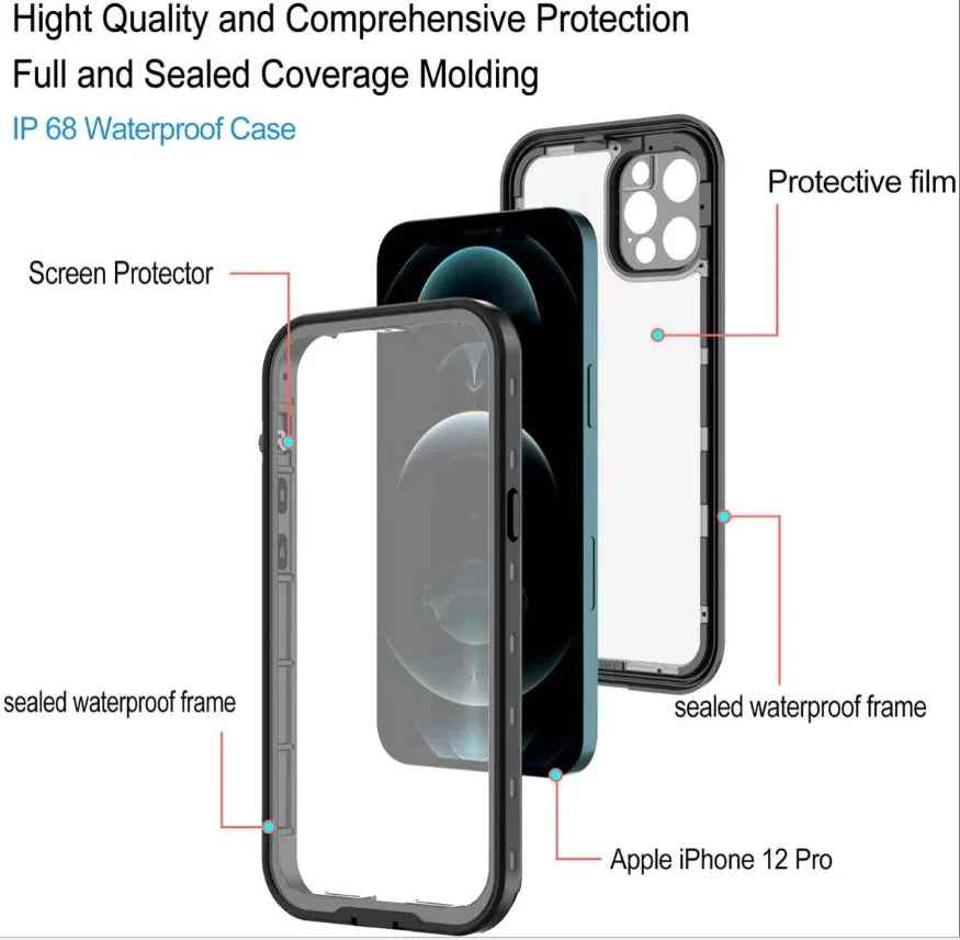 iPhone 13 Pro Max Waterproof Case Redpepper Full Protective Cover