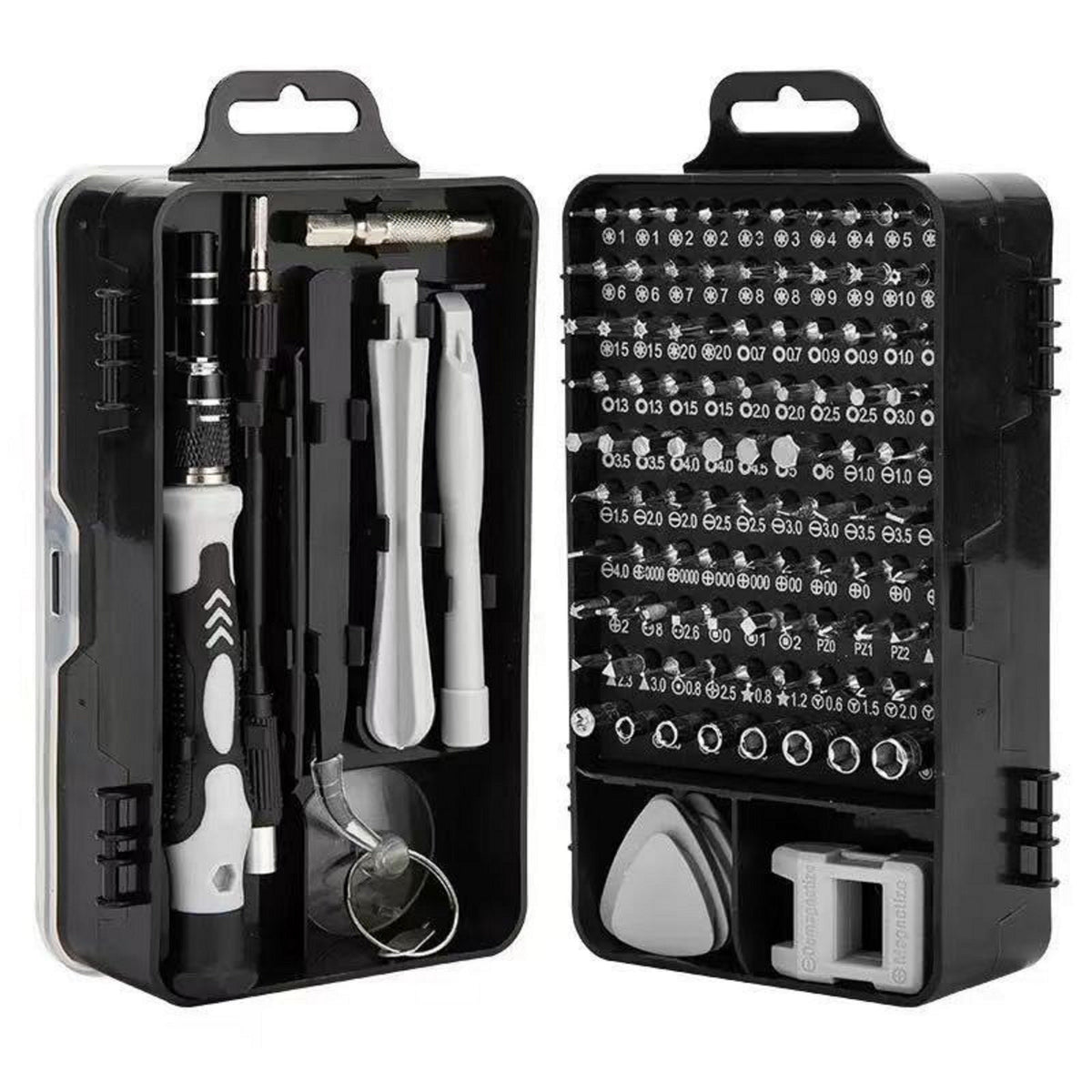 ECOTREK Magnetic Precision Screwdriver Set with multiple bits, ideal for electronics and DIY repair, in a compact tool kit.