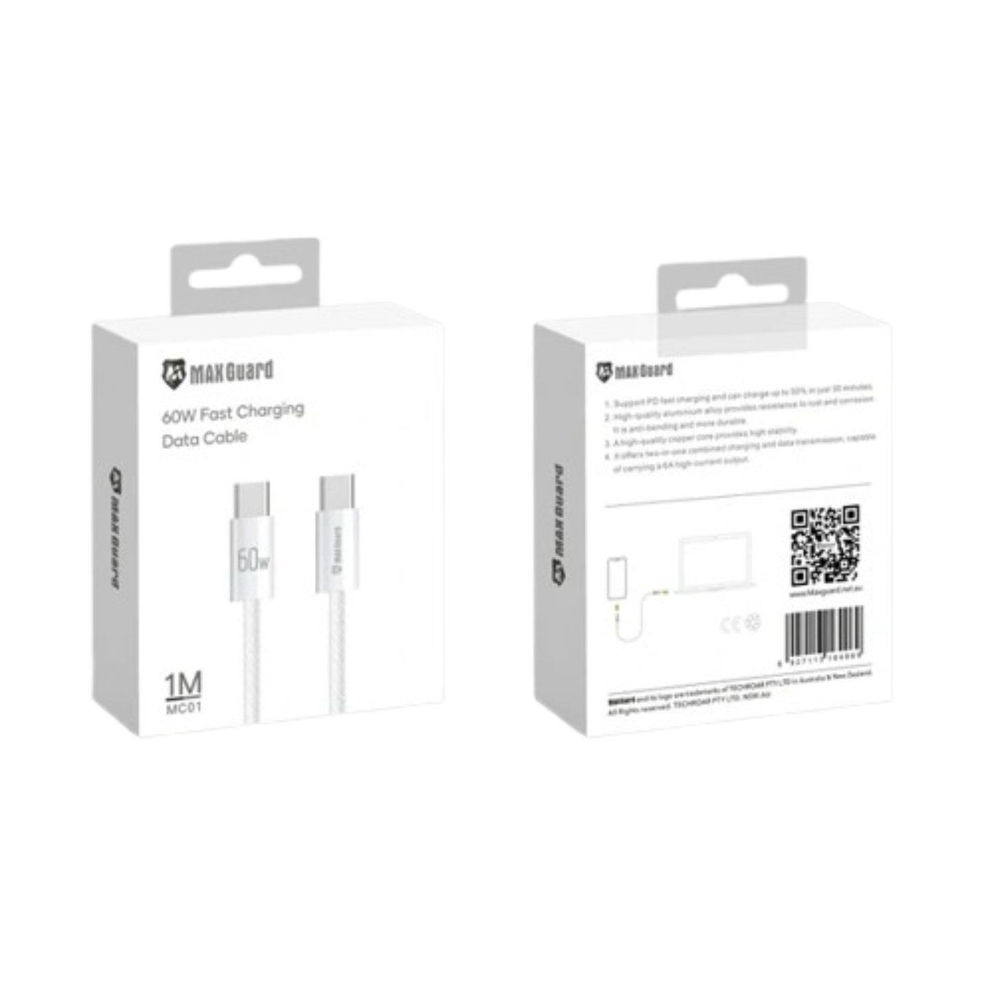 Maxguard 1m 60W Type-C to C Cable MC01