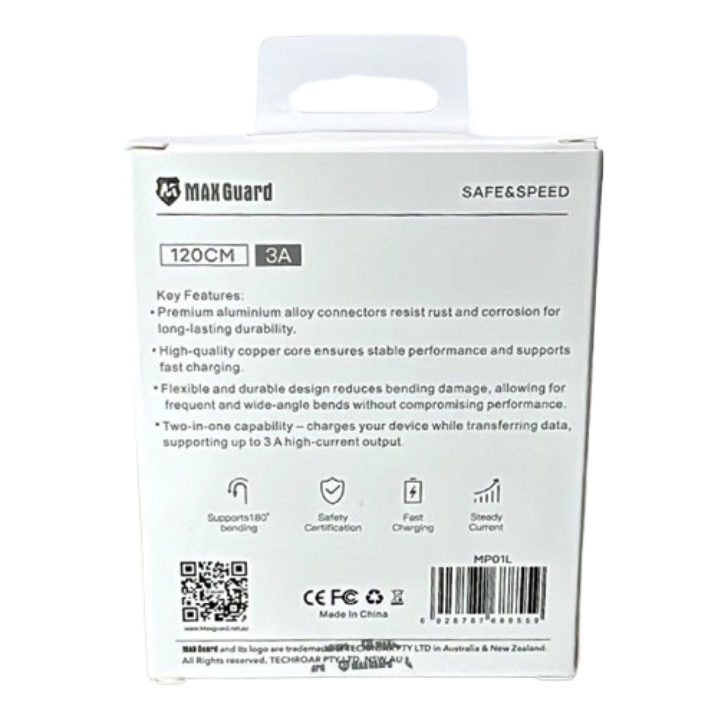 Maxguard 1.2m USB-A to Lightning Cable MP01L