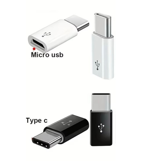 Micro USB to Type C Adapter (White)
