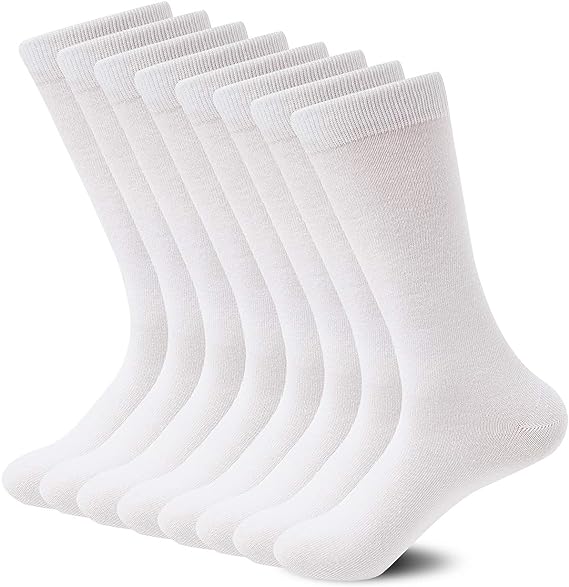 12 Pairs White Socks Business Socks Crew Socks Dress Socks Men's - SIZE7-10 dealonline.co.nz