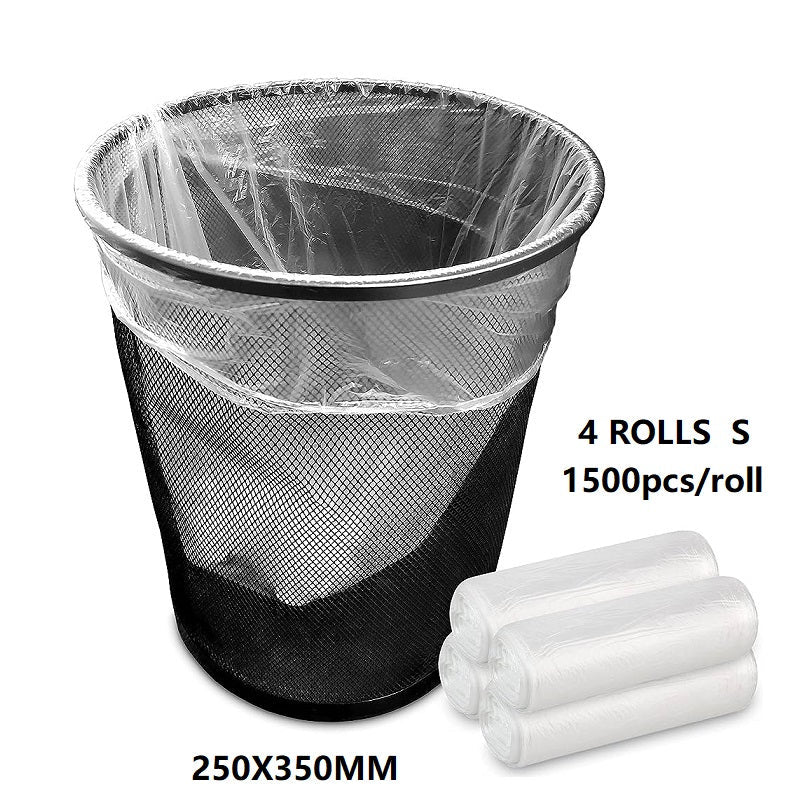 (4 Rolls/1ctn) S(250X350MM) Clear Trash Bag Rubbish, 1500pcs/roll dealonline.co.nz
