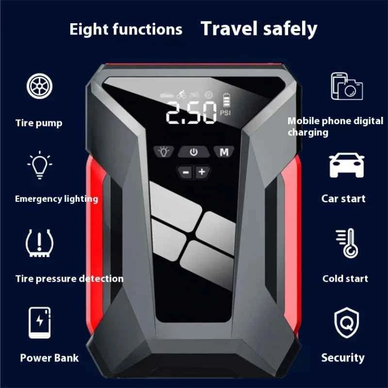 3-in-1 Car Jump Starter Power Bank with Air Compressor