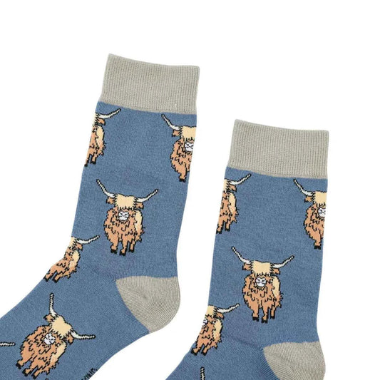 Save the Highland Cow Bamboo Socks Barekind NZ