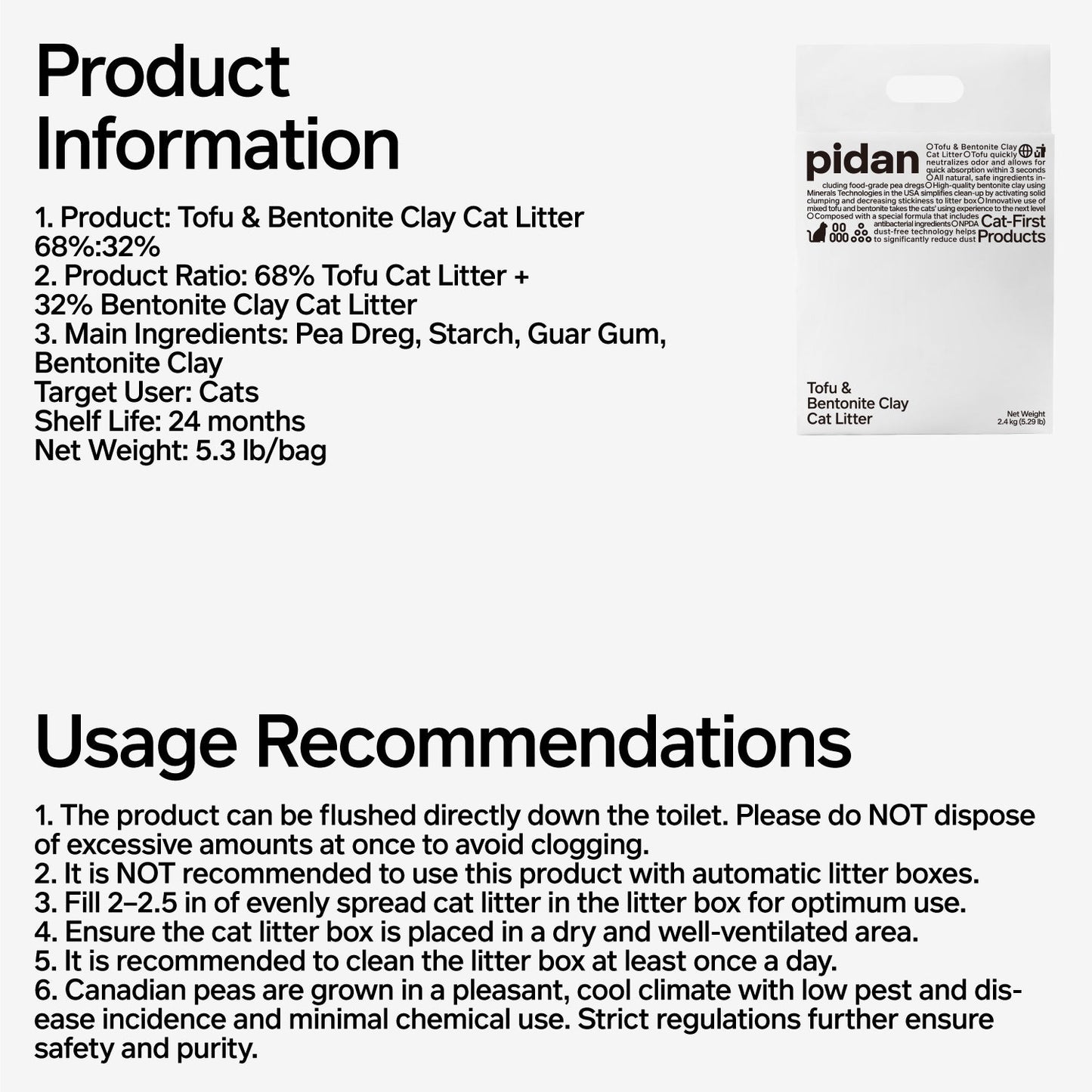 PIDAN Signature Tofu Blend Cat Litter Pidan New Zealand