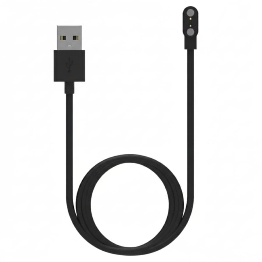 USB to Magnetic Charging Pad Charger Cable for Motorola SmartWatch – (Moto Watch 40 / 70 / 120 / Watch Fit) (Black) 1m