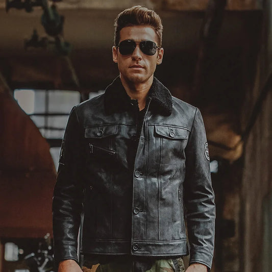 FLAVOR Men's Black Leather Jacket – Midnight Classic