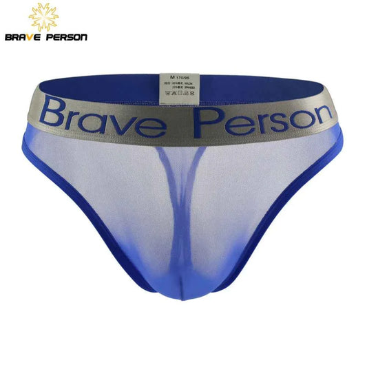 BRAVE PERSON Transparent Men's Briefs - Low-Waist Mesh Gauze Breathable Underwear