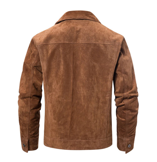 FLAVOR Men's Classic Pigskin Suede Leather Jacket