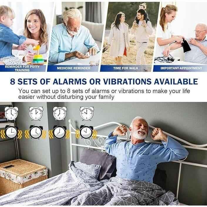 Hearkent Atomic Watch with Vibrating 8 Alarms