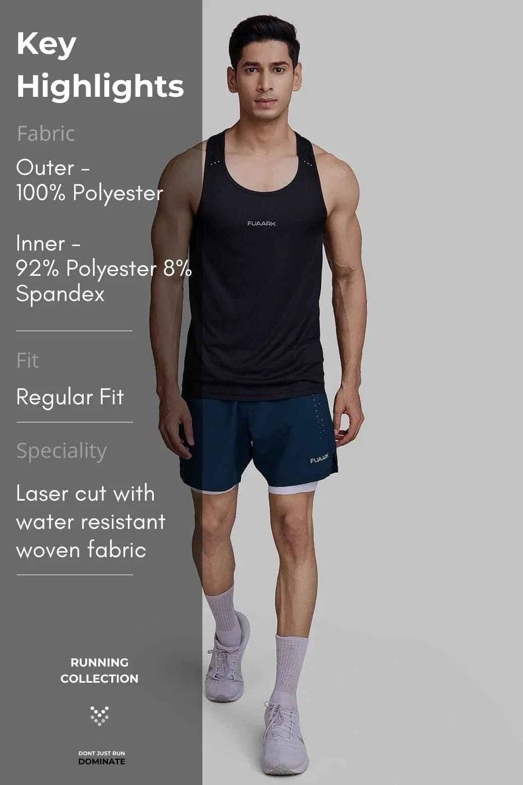 2 in 1 Laser Shorts Pine Green