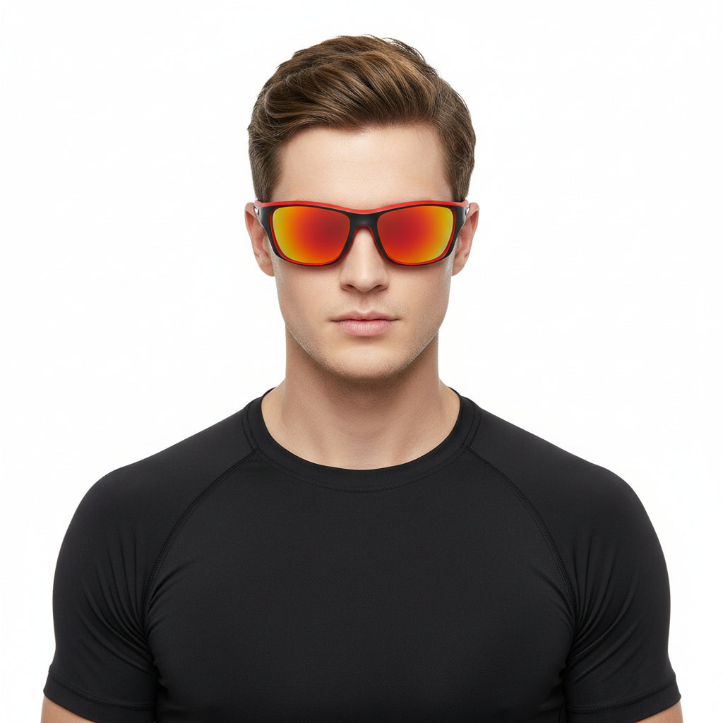 Dealonlinenz polarized orange sunglasses with sleek frame and tinted lenses, designed for UV protection and style.