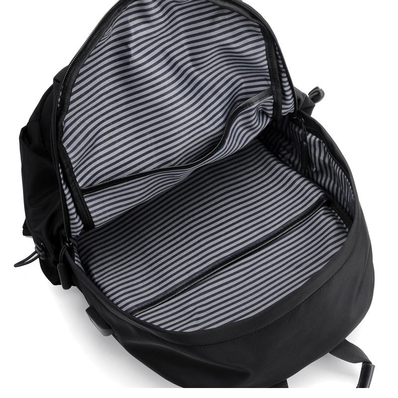 Travel Backpack Computer Bag USB Charging Water Resistant - Grey dealonline.co.nz