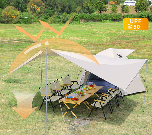Pop-up Hexagonal Double-Layer Waterproof Tent + Winged Canopy ECOTREK