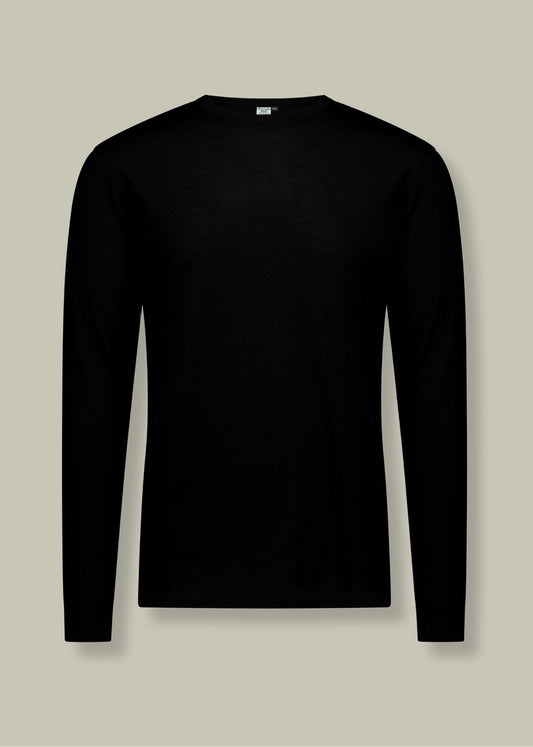 The Standard Long Sleeve - 100% Merino Wool, Black Merino 365 NZ