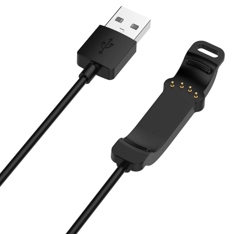 Black USB-A magnetic smartwatch charger cable for Polar Unite, 1 meter long, compatible with Polar fitness watches.