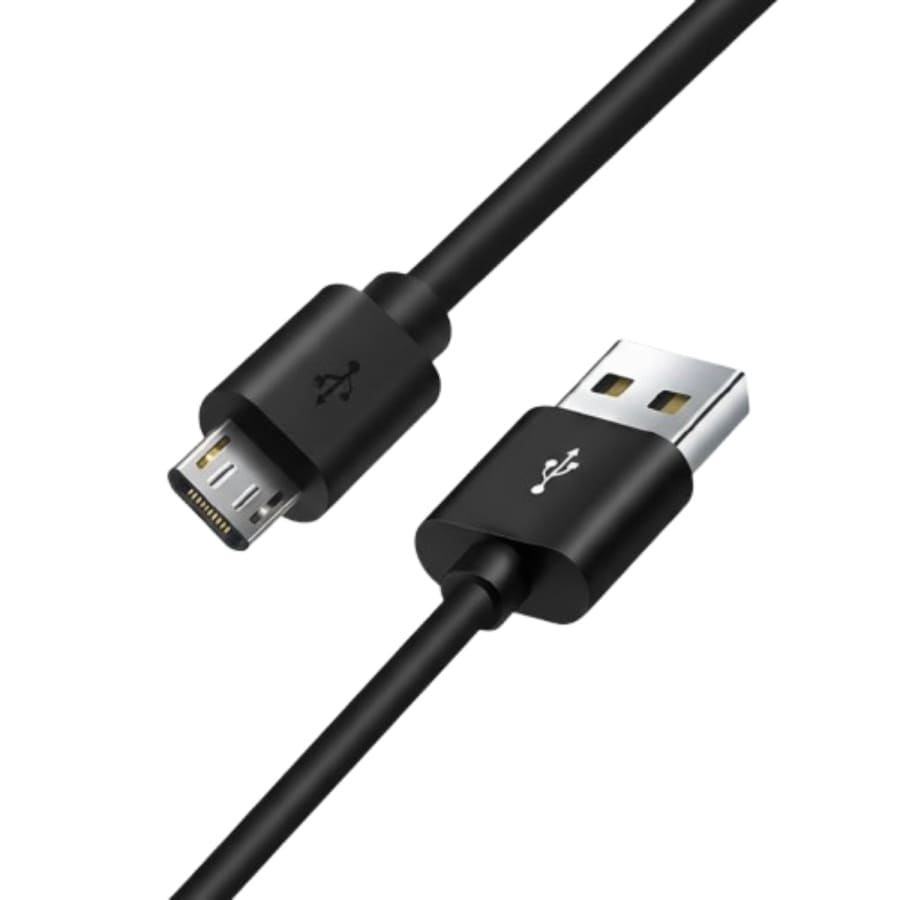 Black USB-A to Micro-USB charger cable for LG SmartWatch, 1m length, compatible with G Watch, G Watch R, Urbane, and Watch Sport.