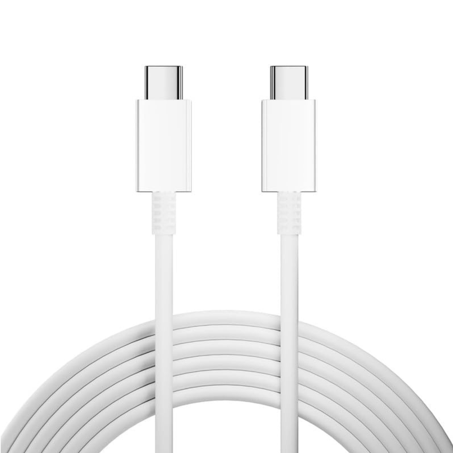 White 1m USB-C to USB-C charger cable for Nothing phones by 9eight5, ideal for fast charging and data transfer.