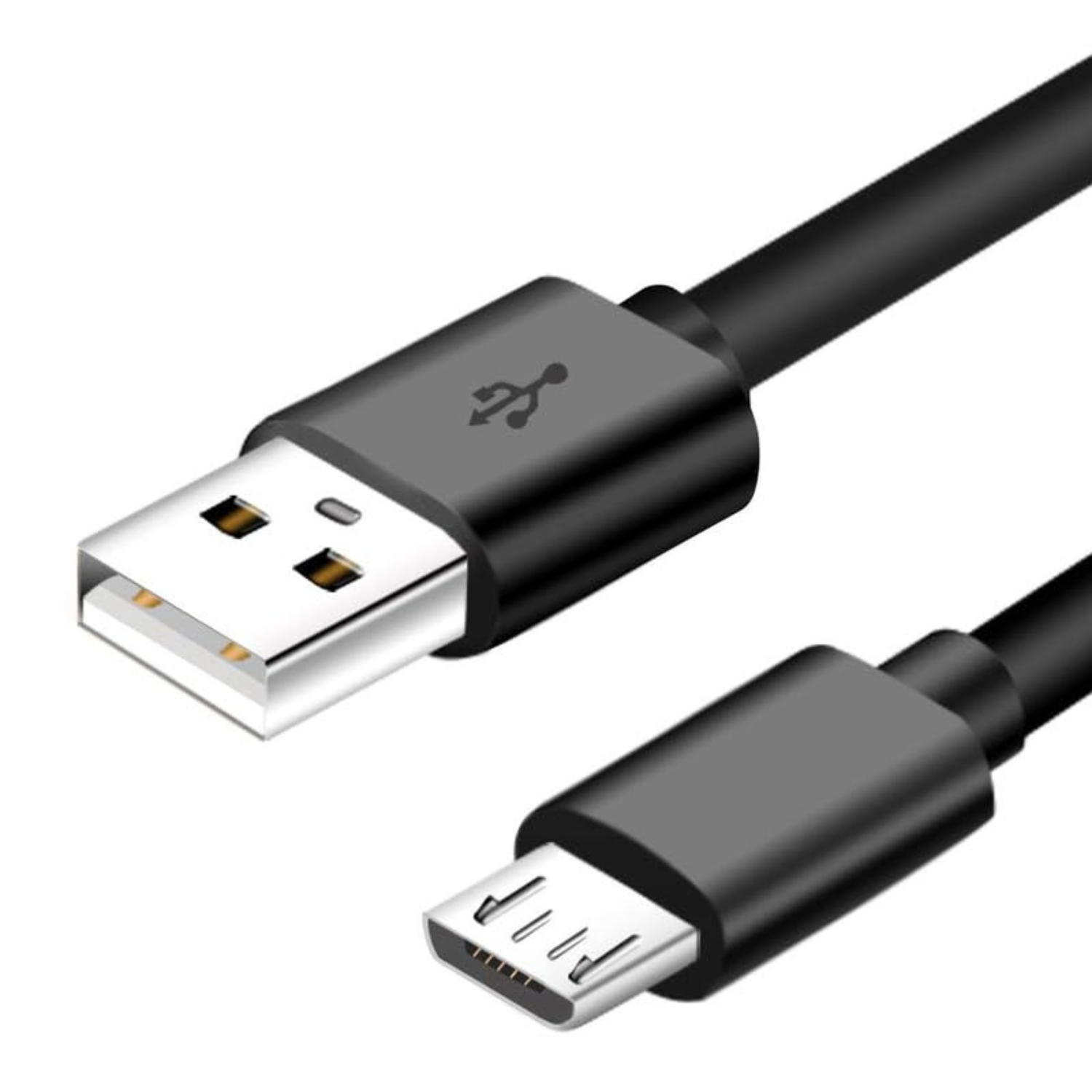 Black 1m USB-A to Micro-USB charger cable for HTC phones by 9eight5, showing the cable and USB connectors.