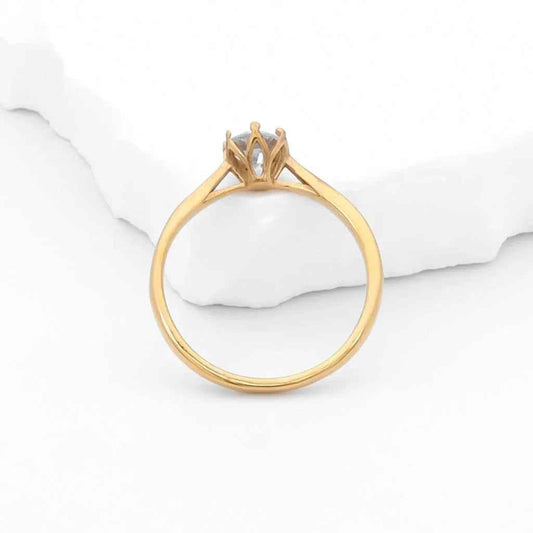 Cubic Zirconia Wedding Engagement Ring - Gold