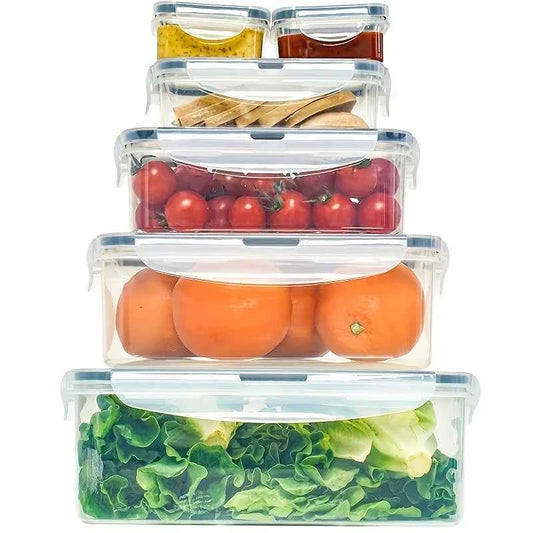 4-Piece Food Storage Containers Set with Lids, Airtight for Fruits Vegetables Pasta Kitchen Organization