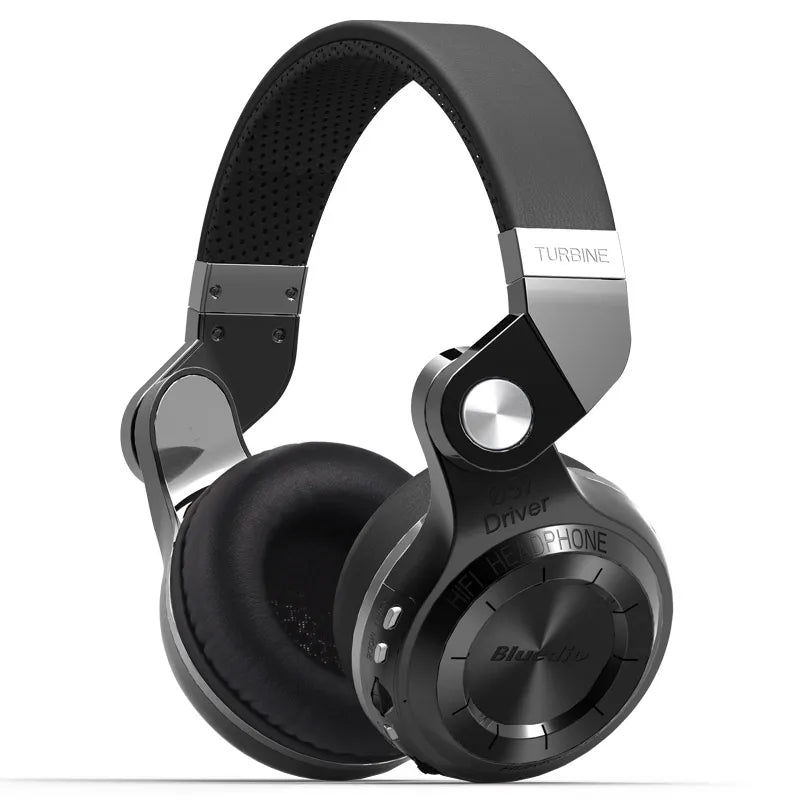 Wireless Bluetooth T2+ headphones featuring foldable design, HIFI sound, 57mm bass, and SD card slot for sports and everyday use.