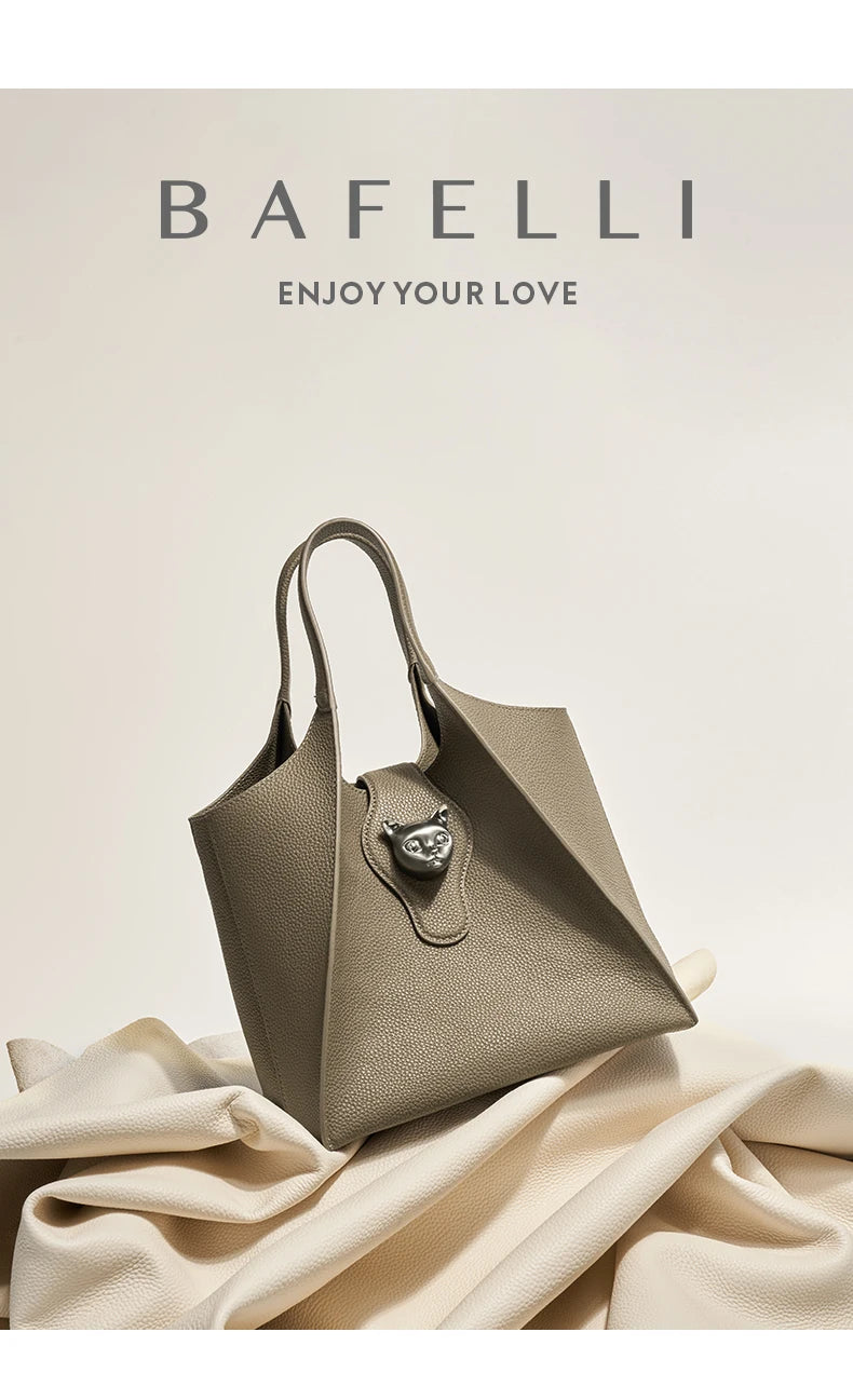 BAFELLI Genuine Leather Tote — Versatile, Timeless Design for Every Occasion