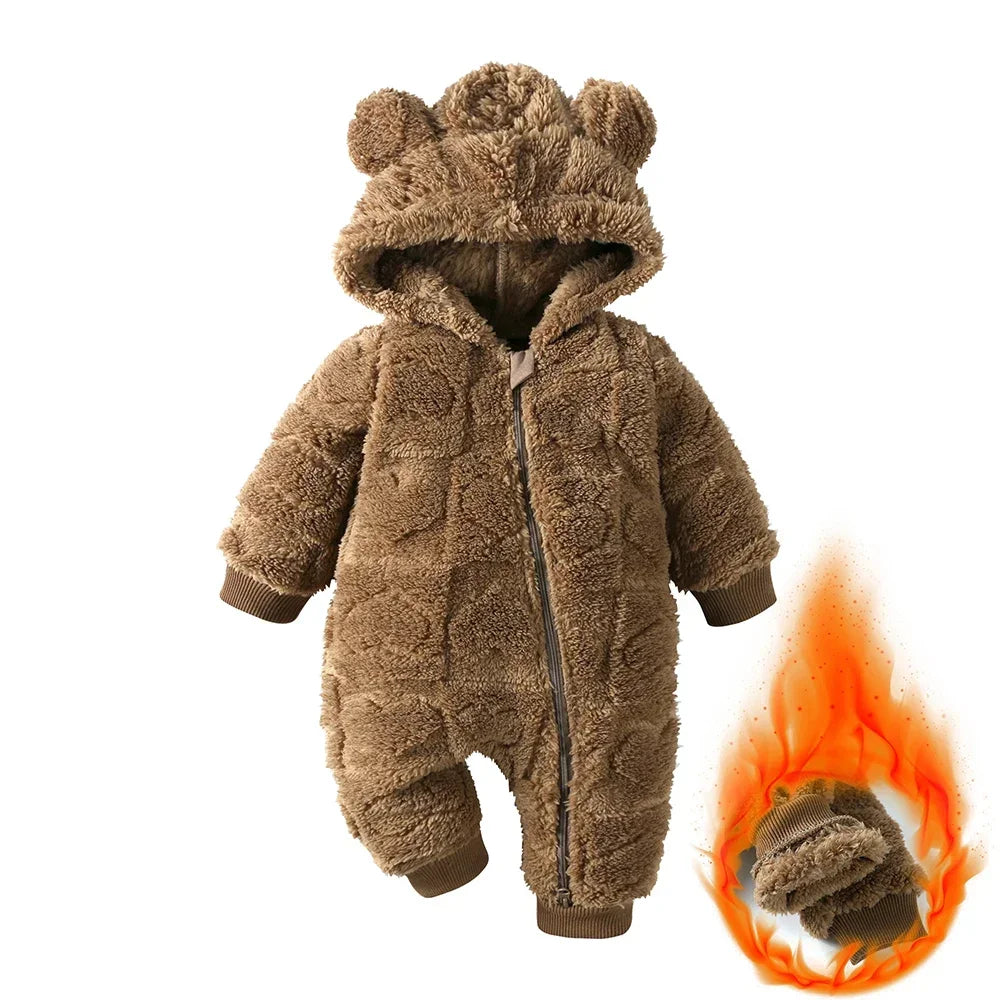 Kids Tales Sweetheart Flannel Hooded Baby Romper