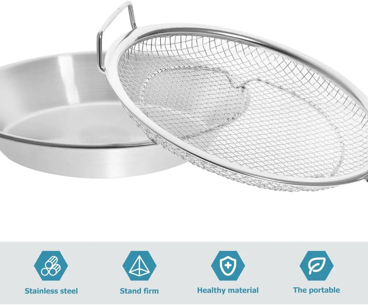 Stainless Steel Oil Filter Tray with Handle, 20cm Strainer Basket for Frying - ShopHub