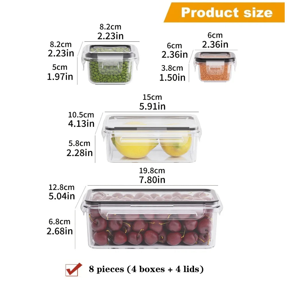 8-PC BPA-Free Airtight Food Containers with Locking Lids - ShopHub