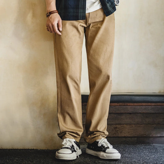 Maden Men‘s Khaki 11.7oz Selvedge Raw Jeans
