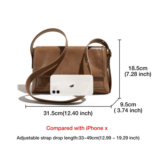 Retro Women's Shoulder Bag 2026 New Simple Large Tote Bag Split Leather + PU Female Soild Crossbody Bag Purse