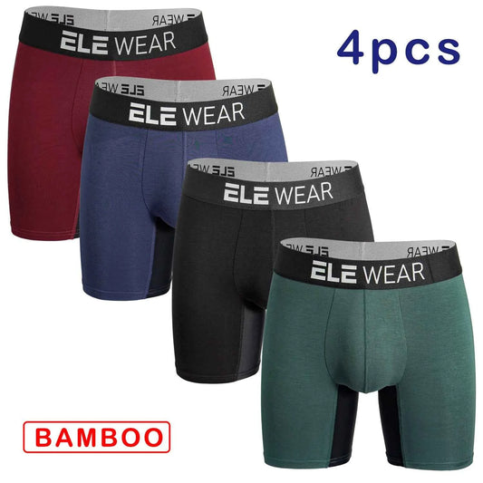 4 Pcs Bamboo Men Underwear - Breathable Boxershorts