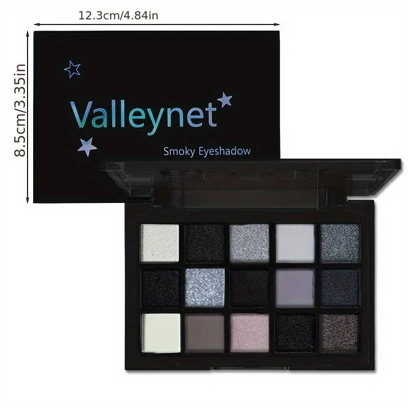 Black Smokey Eyeshadow Palette, 15 Colours