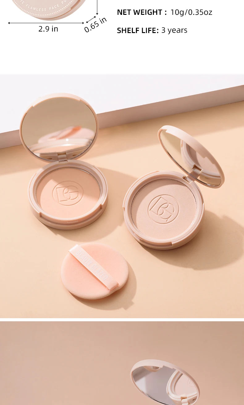Beauty Glazed oil control matte face powder in a compact makeup case with a smooth, matte finish.