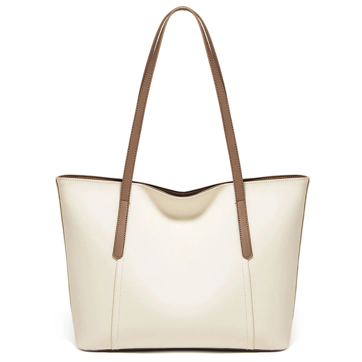 FOXER Lady's Shoulder Bag Split Leather Soft Fabric 2026 New Casual Large Capacity Women Tote Bag Commute Travel Bag All-match