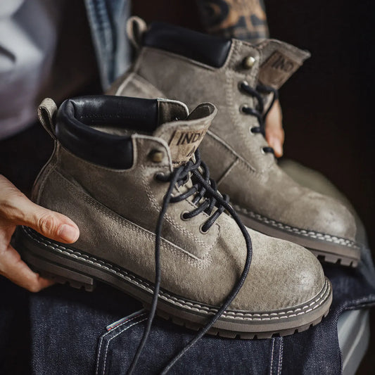 Maden Full Grain Pigskin Leather High Top Work Boots