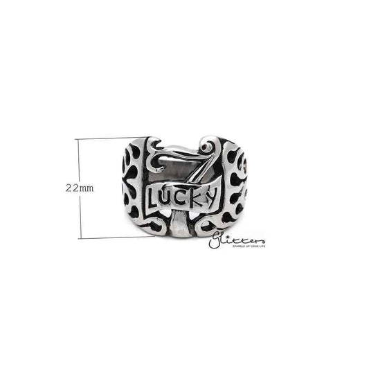 Men's Stainless Steel "LUCKY 7" Casting Rings