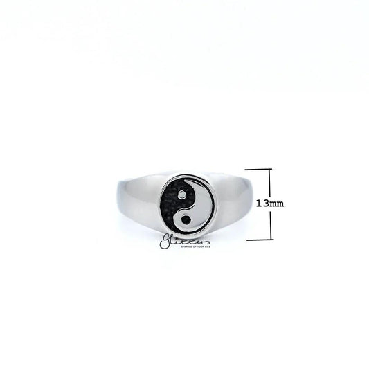 Men's Stainless Steel Yin Yang Casting Rings.