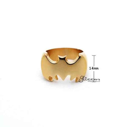 Stainless Steel Glossy Batman Casting Men's Rings - Gold