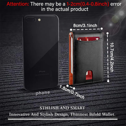 Rfid Credit Card Holder Men Wallets Money Clip Luxury Slim Thin Mini Wallet Male Small Short Purse Minimalist Billfold Vallet
