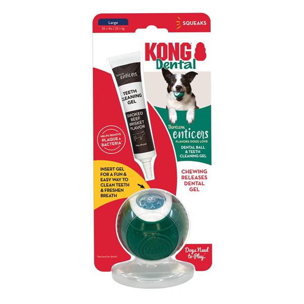 KONG Dental Ball Large with Teeth Cleaning Gel Animal Addiction Limited