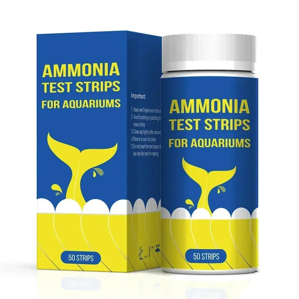 Habicare HBC aquarium water quality test strips for ammonia and nitrogen levels, quick and easy water testing for aquariums.