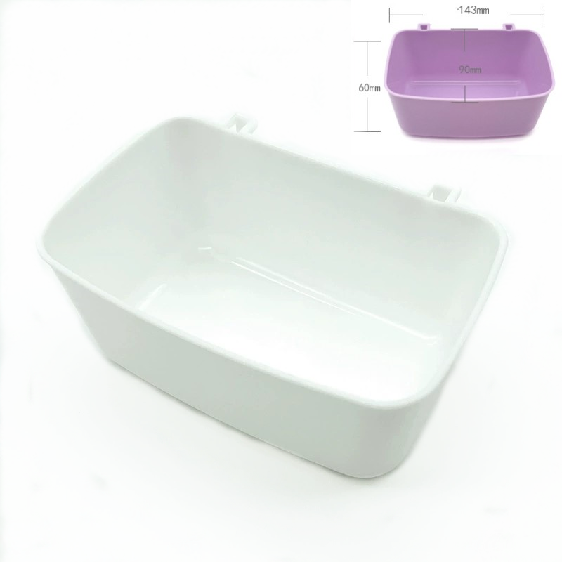 Pet Feeder Waterer Bowl with Hook Hanging Design White dealonline.co.nz
