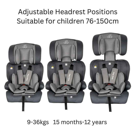 Baby Way NZ SafeMax i-Size convertible booster car seat with ISOFIX for baby and toddler safety in vehicles.