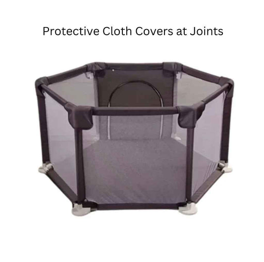 Hexagon Baby Playpen with Zipper Door by Baby Way NZ, versatile kids play yard for safe indoor play space.