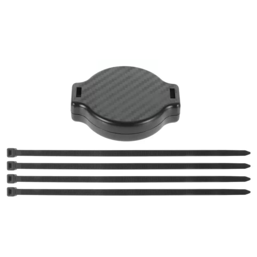 Bicycle and scooter Apple Air Tag holder in black with strap for secure attachment, designed by That Watch Shop.